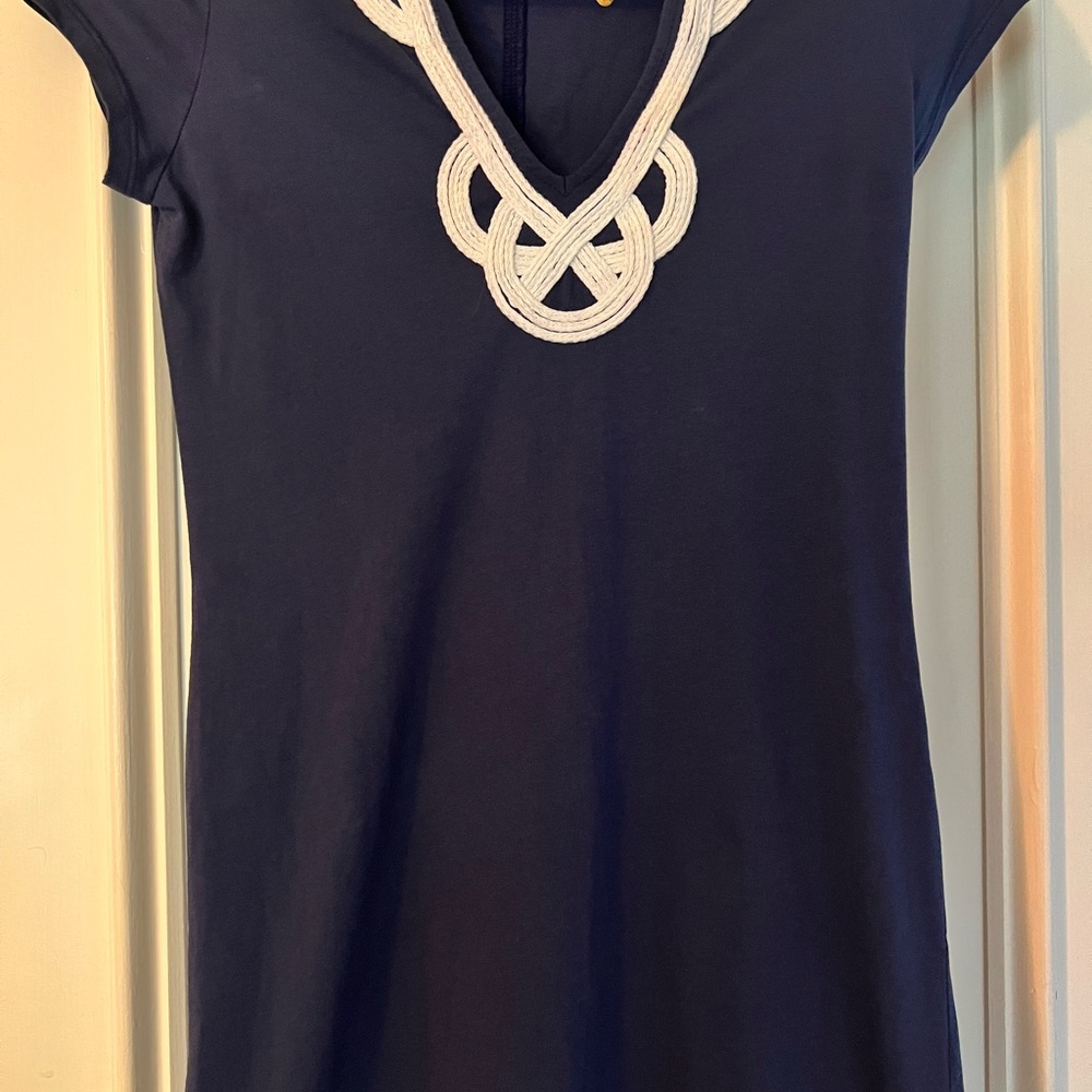 𝅺ADORABLE Lilly Pulitzer Nautical navy white cotton dress XXS